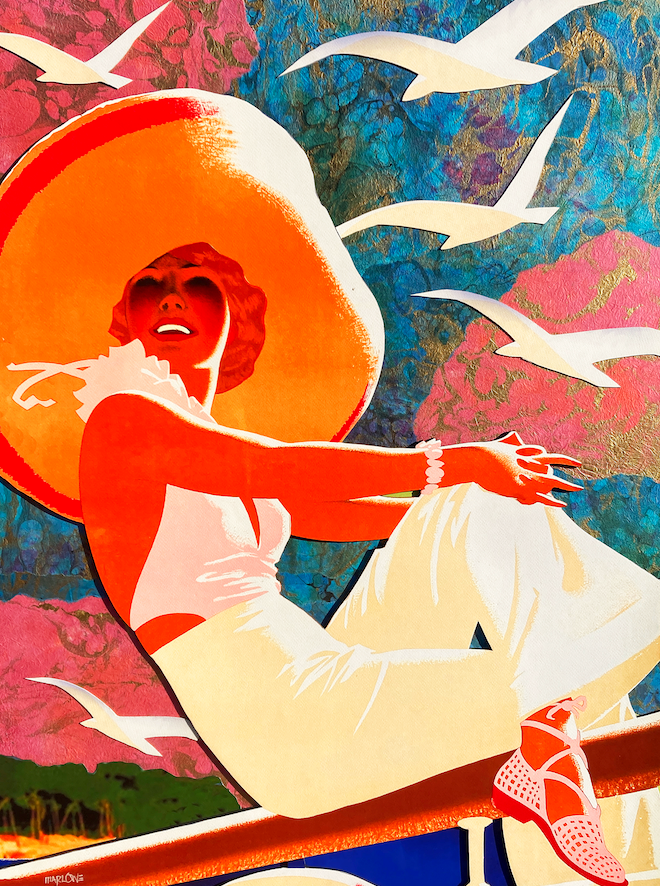 SOLD - VIEW FROM THE RAILING 36”x48”